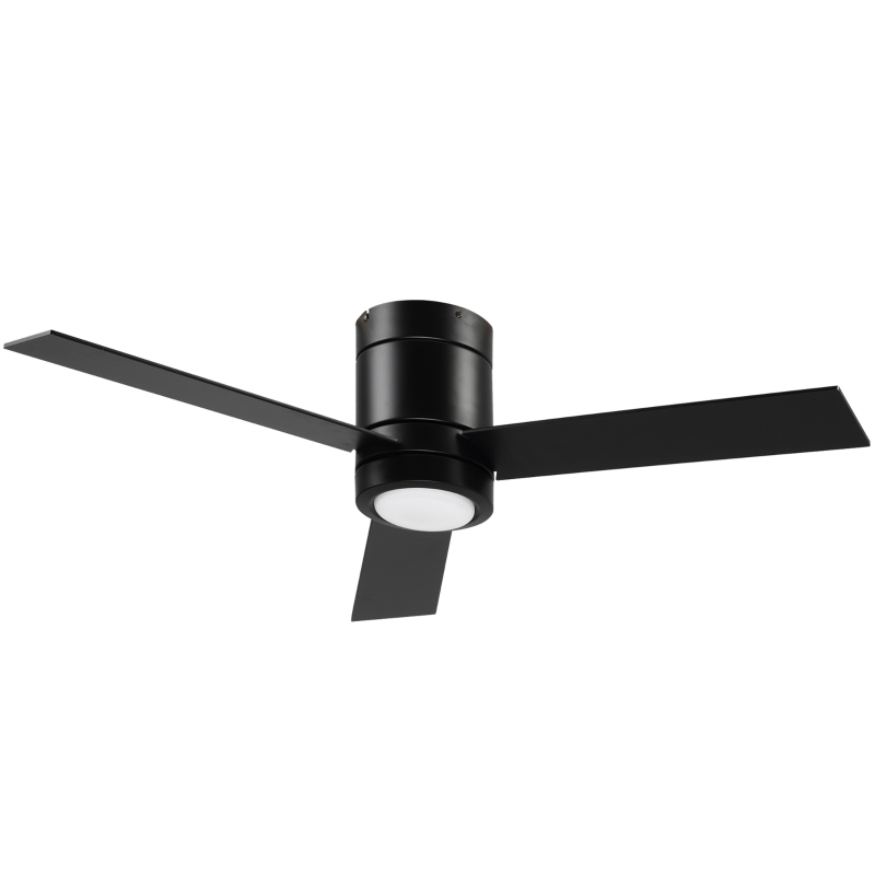 HOMCOM Ventilateur de plafond 2 en 1 avec lumière LED 3 vitesses silencieux - télécommande - diamètre 112 cm, noir