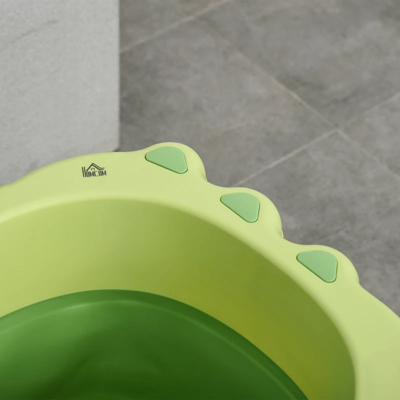 HOMCOM Vaschetta Bagnetto Pieghevole per Bimbi 0-6 Anni in Plastica Antiscivolo Verde, 75.3x55.4x43cm