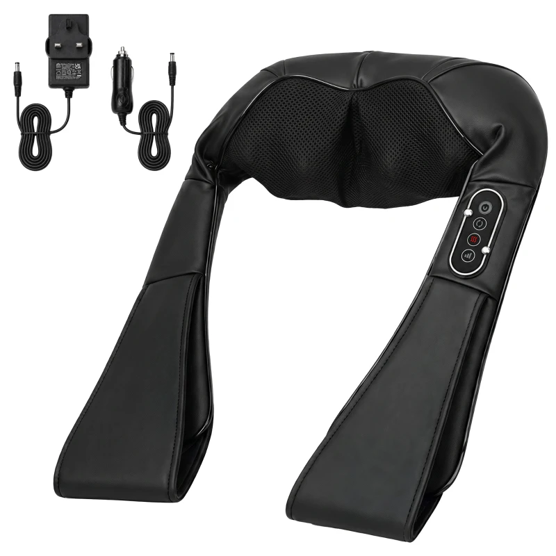HOMCOM Neck and Shoulder Massager with Heat, Deep Tissue Shiatsu 3D Kneading Massager for Neck, Back, Waist, Foot and Leg