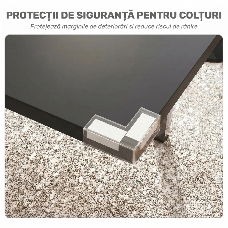 HOMCOM, Masă Extensibilă, Expandabilă de la 120-160 cm cu Picioare, din MDF, Oțel, 160x70x75cm, Negru