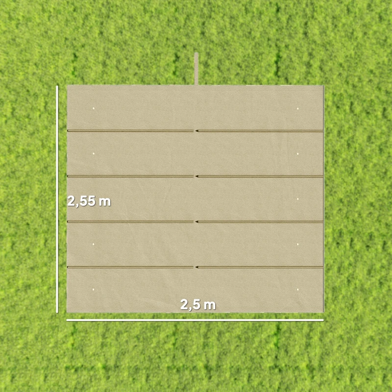 Outsunny Toile de toit pour pergola tonnelle rétractable de 3 x 3 m - toile uniquement 250 x 255 cm beige