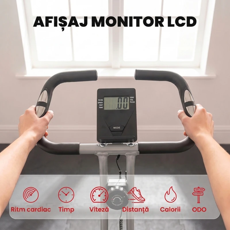 SPORTNOW Bicla 8Niv Magnetic LCD Puls