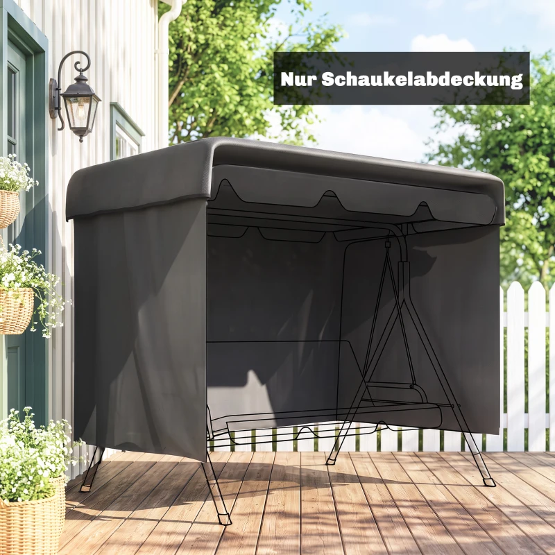 Outsunny Gartenmöbelabdeckung Abdeckung Schutzhülle für Outdoor-Möbel, 215 cm x 155 cm x 150 cm, Dunkelgrau