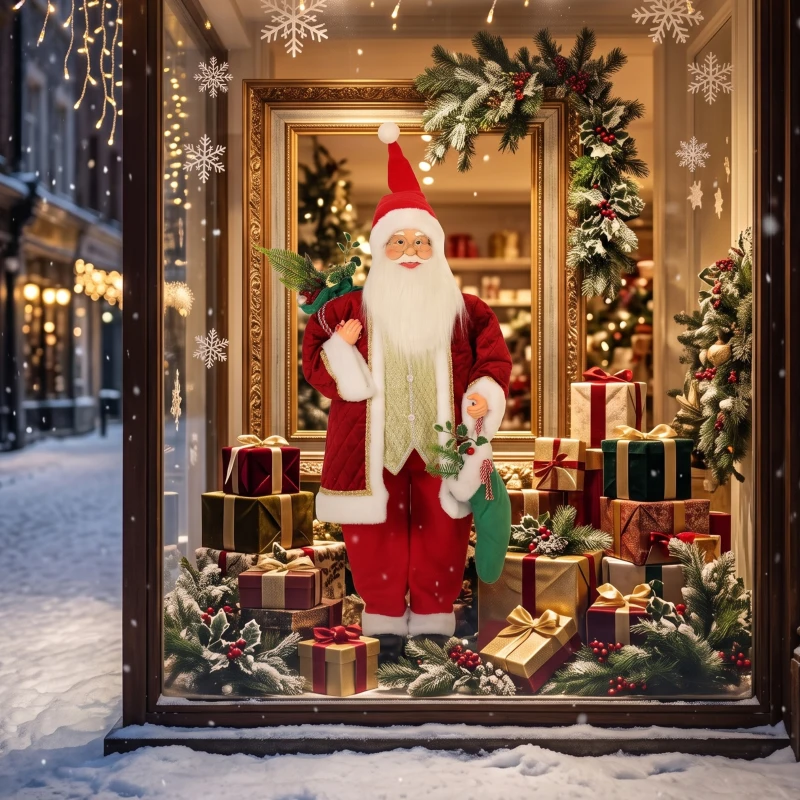HOMCOM 4ft Life Size Singing Dancing Santa Claus, 120 cm Standing Musical Animated Santa with Stocking, Sack, Posable Arms, Handcrafted, Sound Touch Activated, Moving Christmas Figure Decor