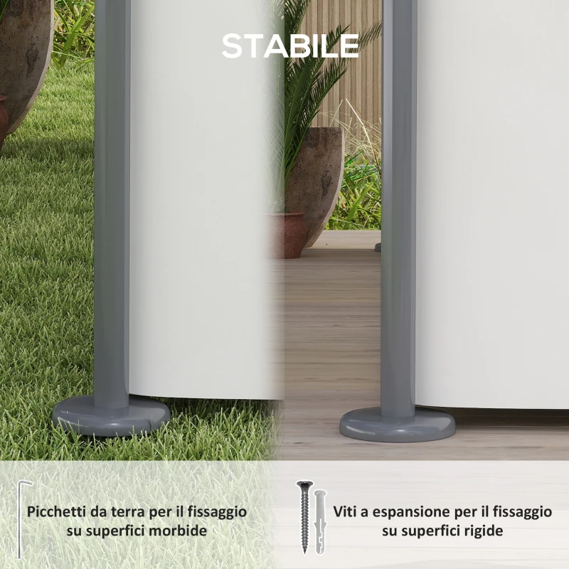 Outsunny Gazebo da Giardino 3x4 m con Tende Rimovibili, Doppio Tetto e Struttura in Metallo, Crema