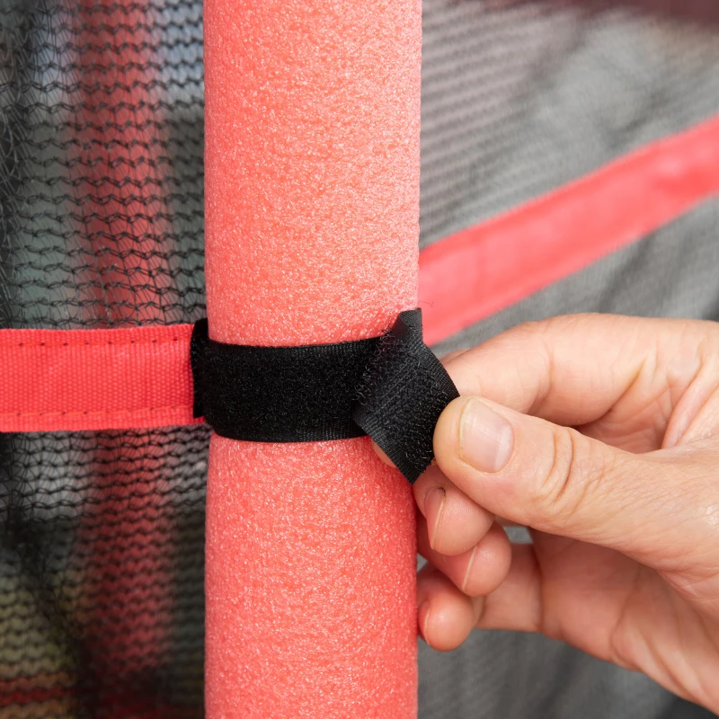 HOMCOM Trampolín para Niños +3 Años con Superficie de Salto Ø110 cm Red de Seguridad y Cubierta Protectora Ø163x163 cm Rojo