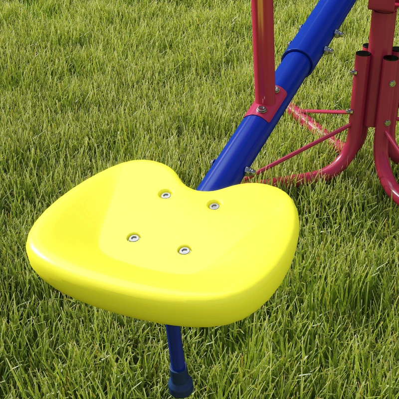 Outsunny Kids Metal Seesaw Teeter Totter Children's Playground Equipment for Garden Outdoor Indoor Swing, 4 Seats