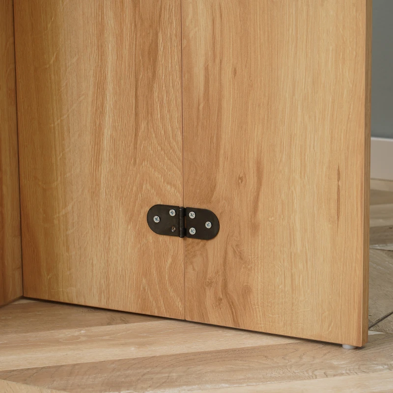 HOMCOM Tavolo da Pranzo Pieghevole Salvaspazio in Legno, 90x60x74cm, Quercia