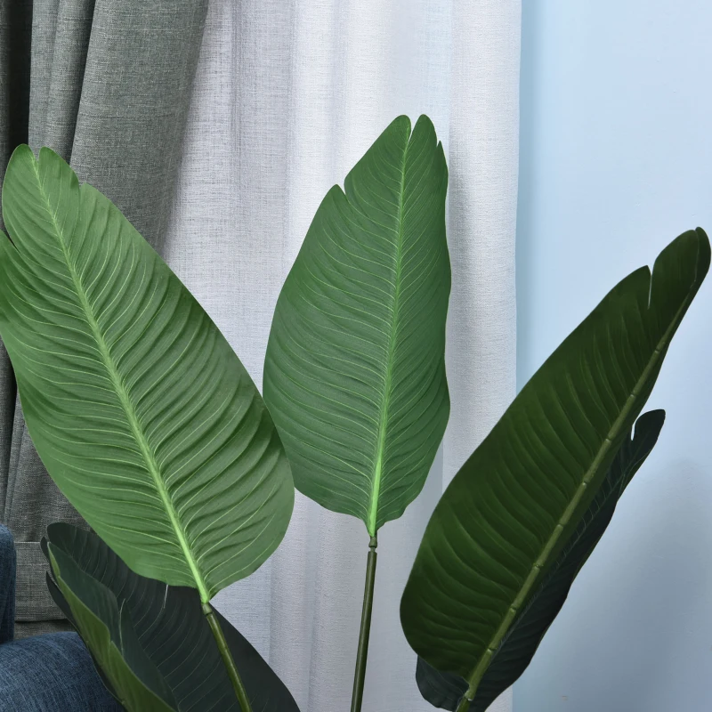 Outsunny Plantă Artificială Pasărea Paradisului, Înaltă de 120 cm, cu Ghiveci pentru Interior și Exterior