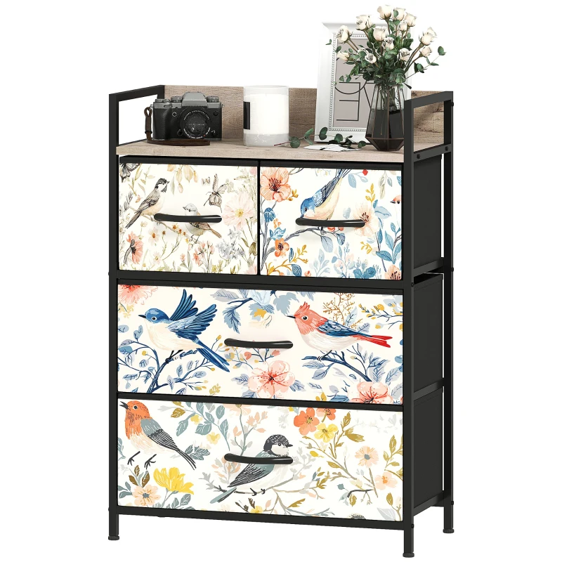 HOMCOM 4-Drawer Chest of Drawers - White