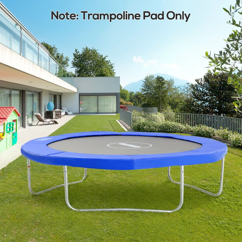 HOMCOM Copertura Imbottita Bordo Trampolino, Protezione per Tappeto Elastico Giaridno in Plastica, Ø244cm, Nessun Foro per Palo, Blu