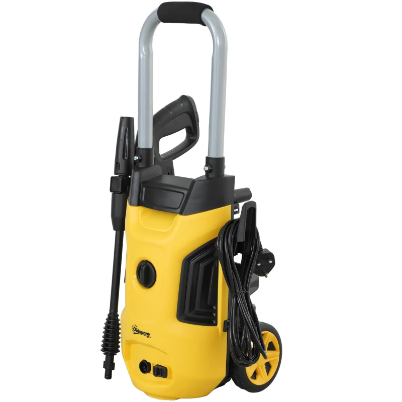 Outsunny 1800W 150-Bar Pressure Washer, with Adjustable Nozzle - Yellow