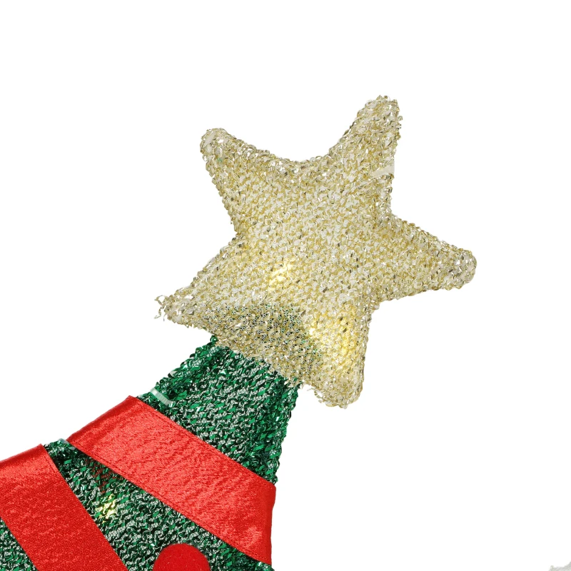 Outsunny Renne et traîneau lumineux, décoration de Noël extérieure, 95 LED blanc chaud, 8 modes, minuterie quotidienne