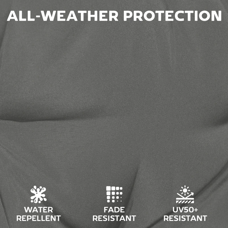 Outsunny Set of 6 Outdoor Seat Cushions with Machine Washable Cover, Water Repellent Seat Cushions Dark Grey