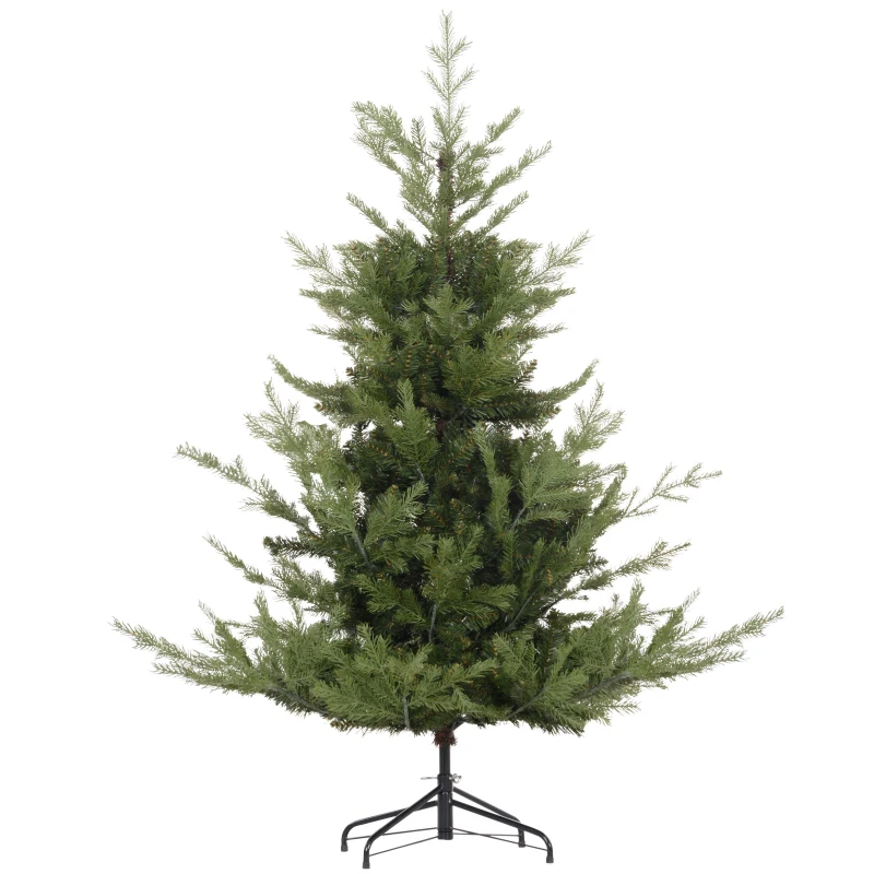 HOMCOM Weihnachtsbaum, Kunsttanne, realistisches Aussehen, schneller Aufbau, Kunststoff, Grün, 100 x 100 x 150cm