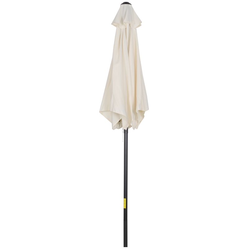 Outsunny Ombrellone da Giardino 2x2m Rotondo con Palo Centrale in Alluminio e Poliestere, Crema