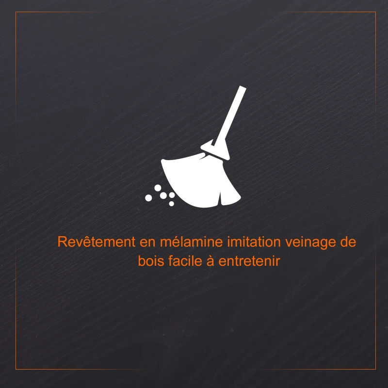 HOMCOM Bureau d'angle Bureau Informatique Design Moderne métal MDF Imitation veinage Bois Noir