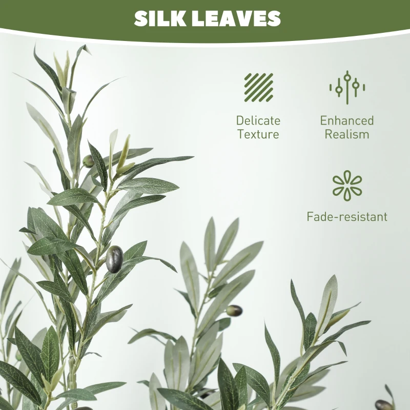 HOMCOM Set of Two Silk Leaf Artificial Olive Trees