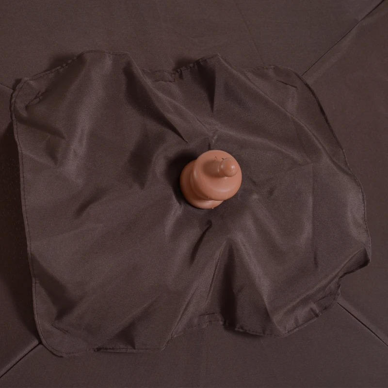 Outsunny Parasol de jardin extérieur Parasol rectangulaire inclinable bois polyester haute densité 2L x 1,5l x 2,3H m chocolat