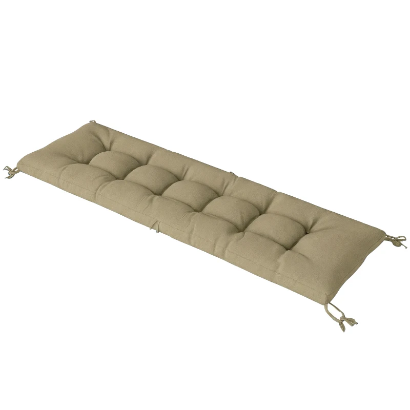 Outsunny Sun Lounger Cushion, Memory Foam Patio Chair Cushion with Ties, Outdoor Seat Pad Fits 190 x 60 cm Lounger, Sand