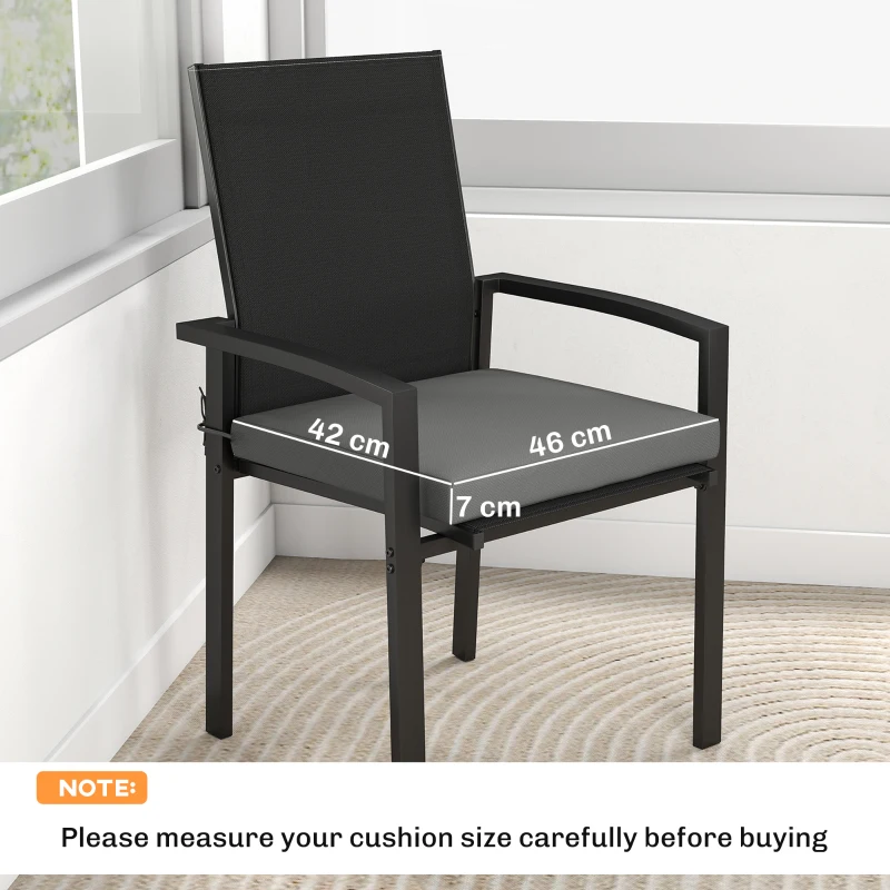Outsunny Set of 6 Outdoor Seat Cushions with Machine Washable Cover, Water Repellent Seat Cushions Dark Grey
