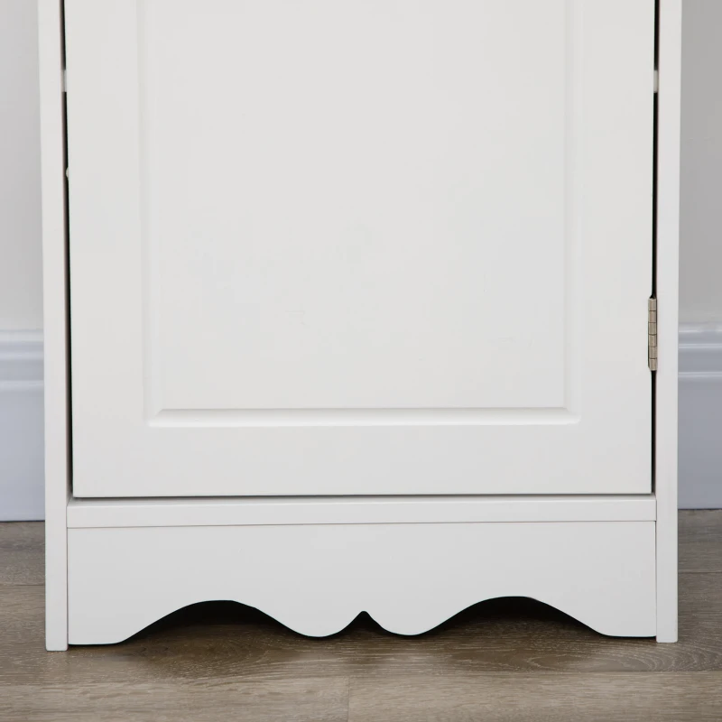HOMCOM Mobiletto del Bagno a Torre 3 Ripiani Regolabili su 3 Livelli e 1 Ampio Armadietto Inferiore Manopole sull'Anta MDF Bianco 40x23x160cm