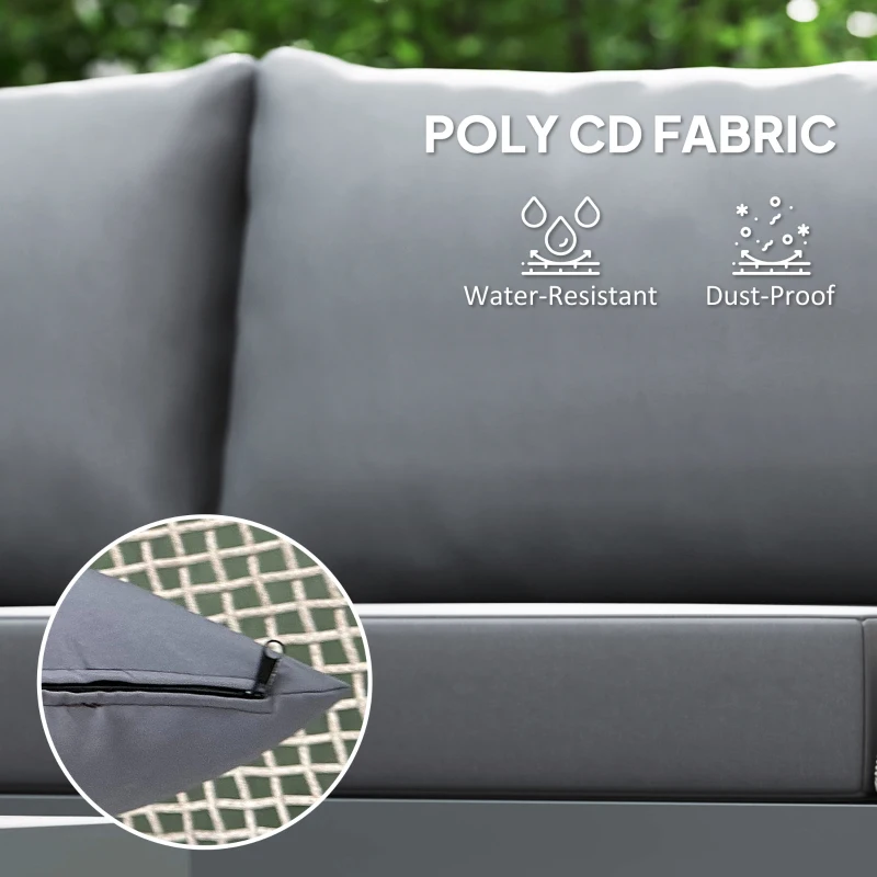 Outsunny Thee-Piece 'L' Rattan Sofa Set - Grey