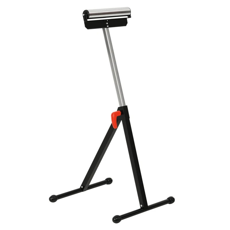 HOMCOM Servante d'atelier à rouleau pliable, support avec rouleau hauteur réglable 68 à 110 cm, charge max. 90 kg, noir