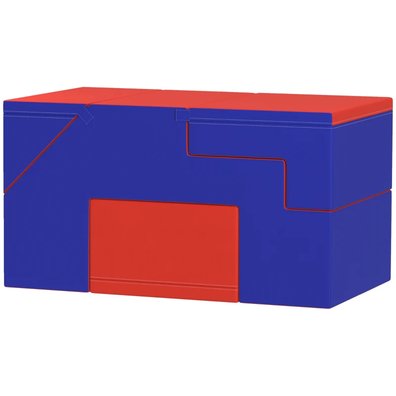 HOMCOM 2-piece Soft Play Set, Baby Foam Climber Block for Toddler 1-3 Years, Dark Blue