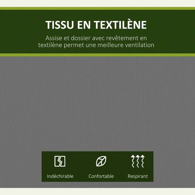Outsunny Balancelle de Jardin 3 Places Toit imperméabilisé Inclinaison réglable Assise et Dossier Ergonomique Acier