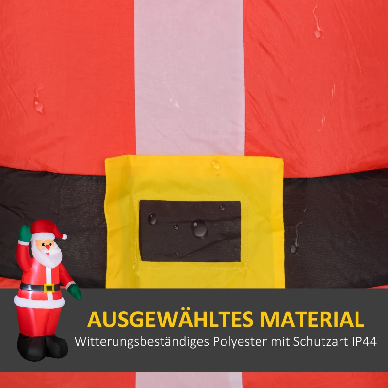 Outsunny Weihnachtsmann, 1,84 m groß, mit LED-Beleuchtung, selbstaufblasende Gartendeko