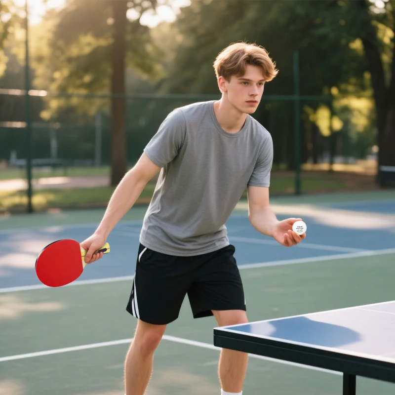 SPORTNOW Set 4 palete de tenis de masă și 8 mingi, cu husă pentru transport, roșu și negru