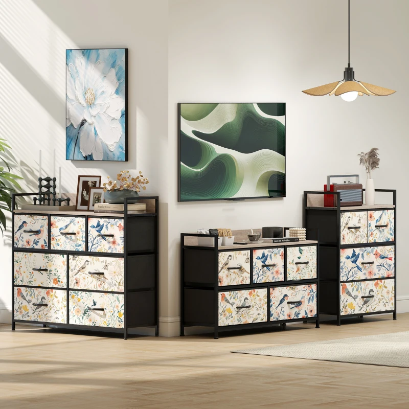 HOMCOM 5-Drawer Chest of Drawers - White