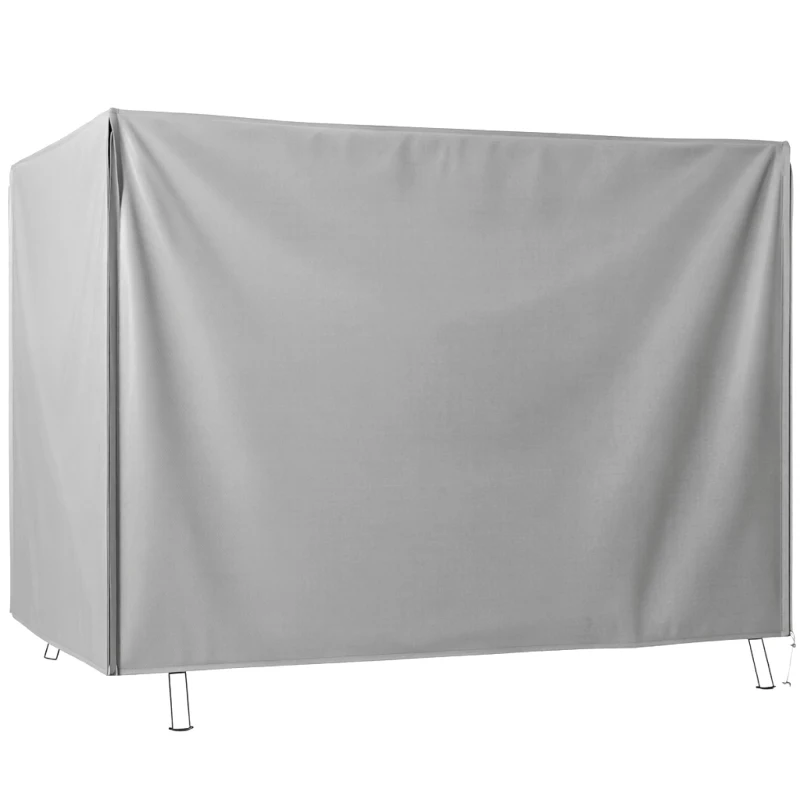 Outsunny Funda para Balancín de Jardín con Cremallera Cubierta para Muebles de Exterior 205x124x164 cm Gris Claro