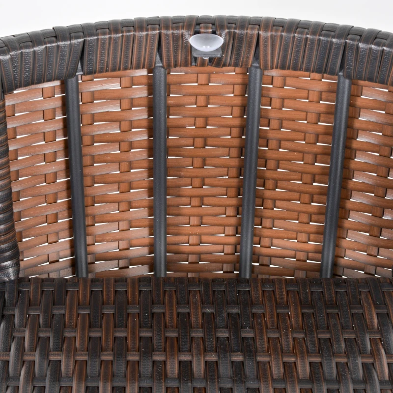 Outsunny Set Tavolino Sedie da Esterno e Giardino in Rattan Marrone e Beige
