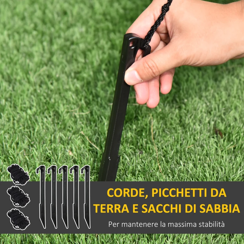 HOMCOM Babbo Natale Gonfiabile 248cm Decorazione Natalizia per Esterno con Luci LED, Gonfiatore e Accessori Montaggio