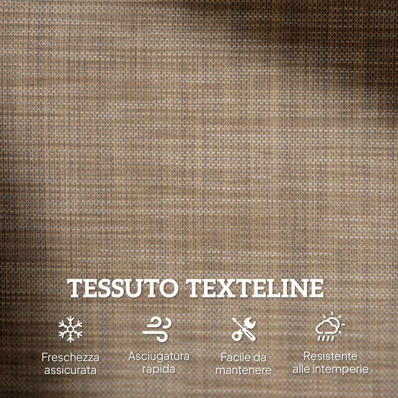 Outsunny Panchina a Dondolo 2 Posti da Giardino in Metallo e Tessuto a Rete, 120x70x85 cm, Marrone Chiaro