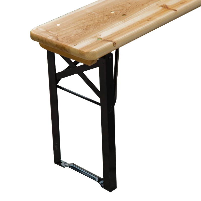 Outsunny Portable Folding Camping Picnic Table and Bench Set Garden BBQ Chairs Stools Trestle Wooden Wood (120cm(L) x 25cm(W) x 46cm(H))