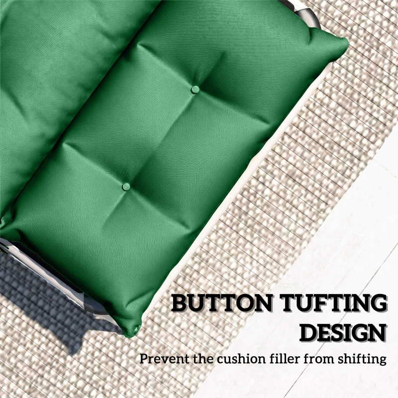 Outsunny Set of Two 190 x 56cm Sun Lounger Cushions - Green
