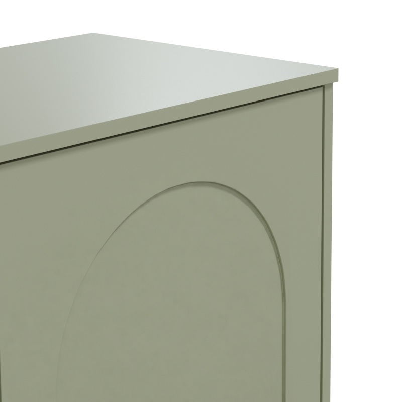 HOMCOM Tall Bathroom Cabinet with Arched Doors - Light Green