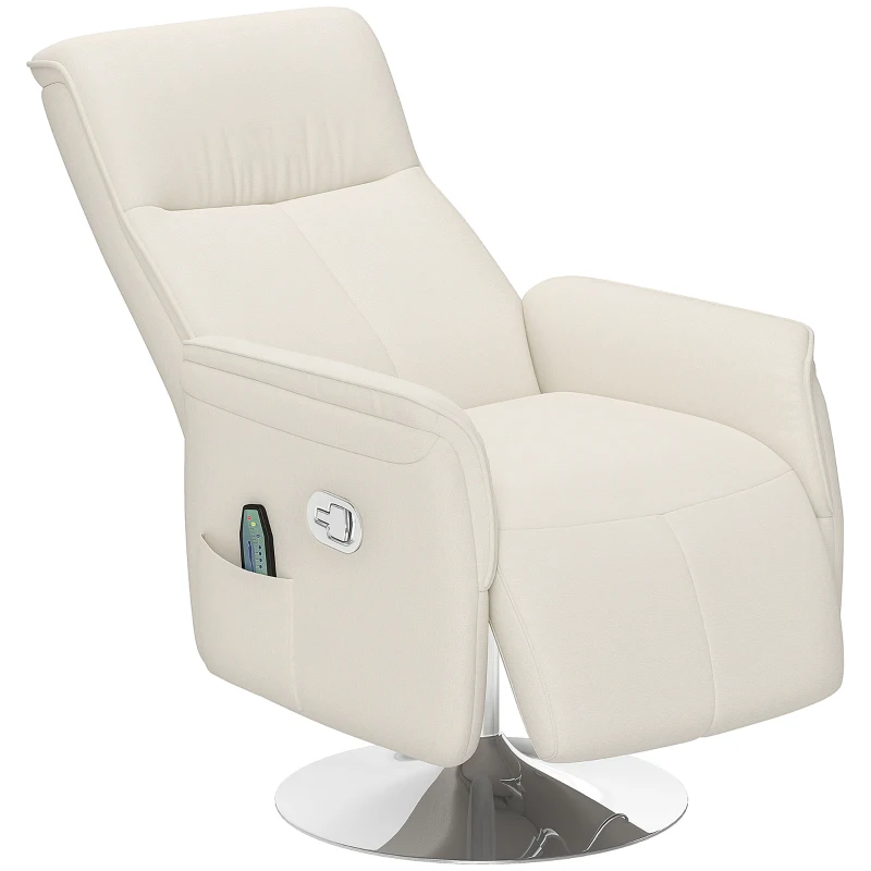 HOMCOM 10-Point Massage Recliner Armchair - Cream