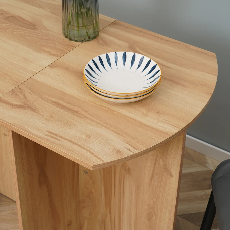 HOMCOM Tavolo da Pranzo Pieghevole Salvaspazio in Legno, 90x60x74cm, Quercia