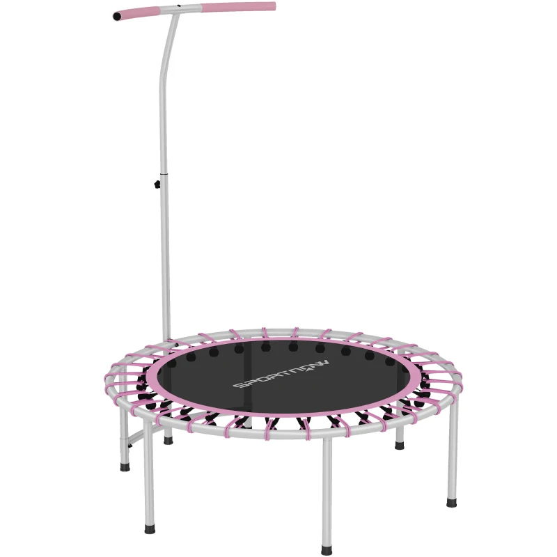 SPORTNOW 40" Fitness Trampoline, Mini Rebounder Trampoline for Adults with 5-Level Adjustable Handle, Indoor Exercise Bungee Rebounder, Max Load 100KG, Purple