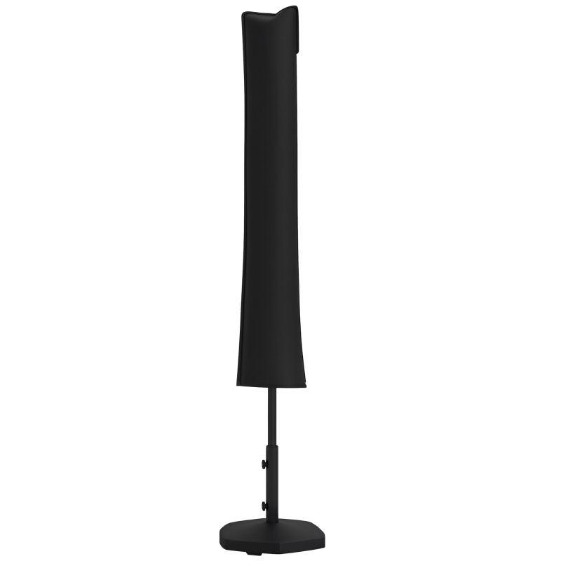 Outsunny Housse de Protection imperméable pour Parasol Droit avec Fermeture éclair et Cordon de Serrage Noir