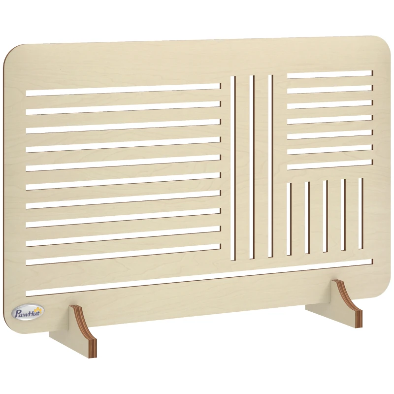PawHut Freestanding Pet Gate, Portable Dog Barrier Gate with Feet for Small Breeds, 75 x 51 cm, Natural Wood