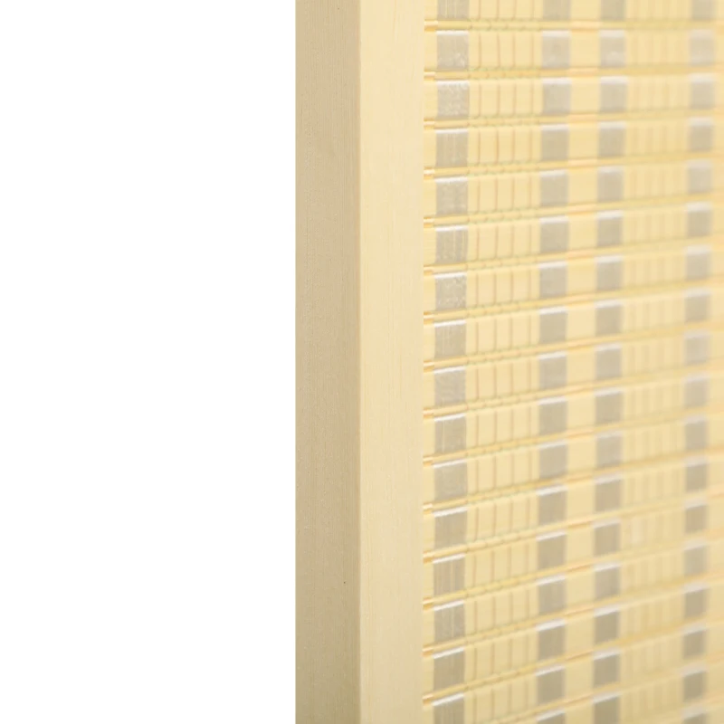 HOMCOM Paravento da Interno a 4 Ante Pieghevole in Legno e Bambù Altezza 180cm, Colore Naturale
