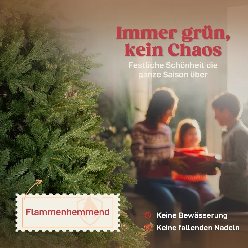 HOMCOM Künstlicher Weihnachtsbaum 180 cm Kiefernbaum künstlich mit 3026 Spitzen für drinnen