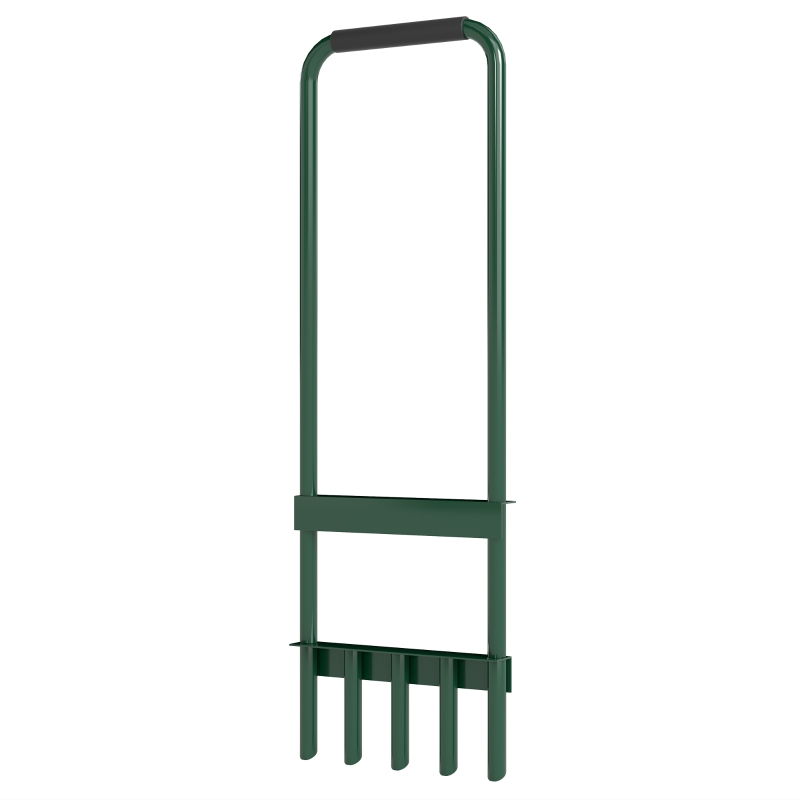 Outsunny Aireador de Césped Manual con 5 Púas Huecas Mango Antideslizante Herramienta de Perforación de Césped Verde Oscuro
