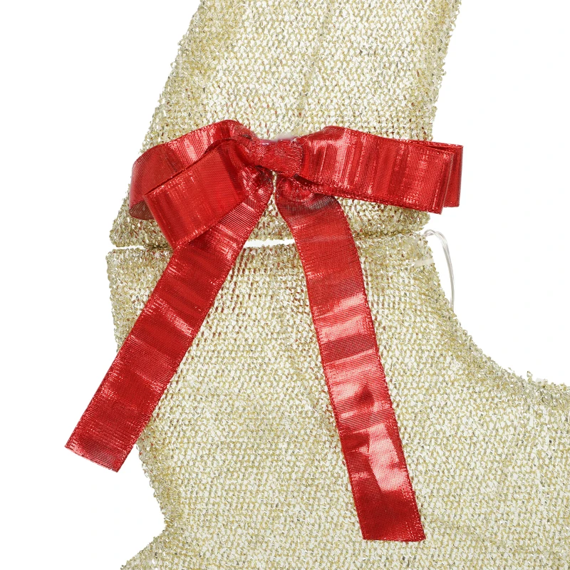 Outsunny Renne et traîneau lumineux, décoration de Noël extérieure, 95 LED blanc chaud, 8 modes, minuterie quotidienne
