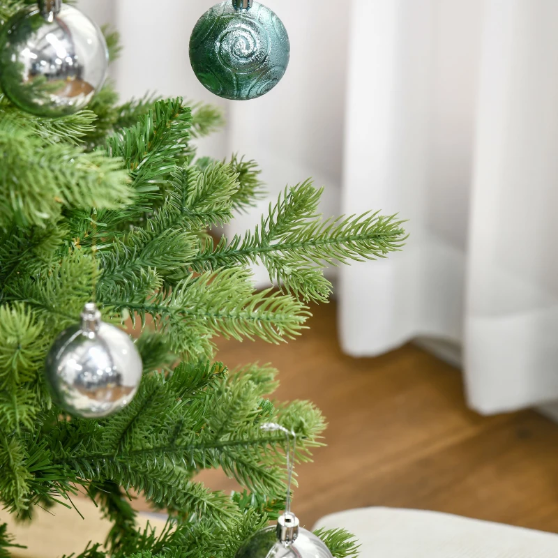 HOMCOM Albero di Natale Artificiale e Ignifugo per Interni con 2056 Rami e Base in Metallo, Ø124x228 cm, Verde